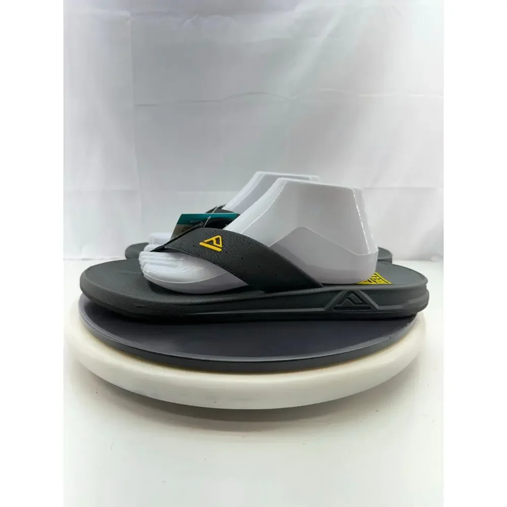 Reef Phantoms TQT Mens Sz 13‎ Flip Flop Black Grey Slip On Sandals Bottle Opener